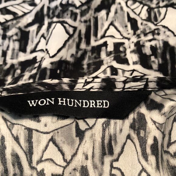 Won Hundred shift dress in 100% silk Style: Jenn black and white US 10 (40) - Picture 3 of 12
